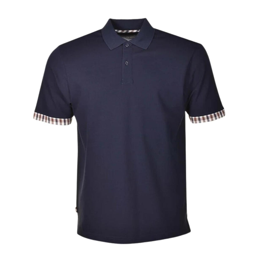 Aquascutum Active Supima Club Check Short Sleeve Polo Shirt