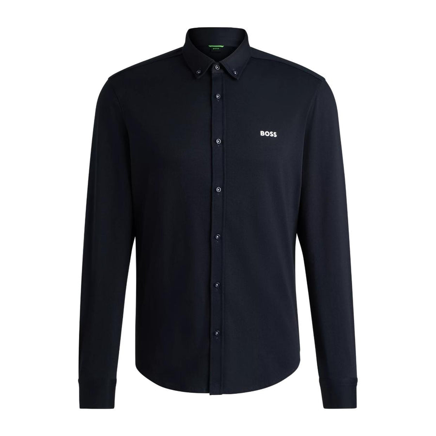 BOSS B-Motion Regular Fit Anti-Wrinkle Dark Navy Shirt