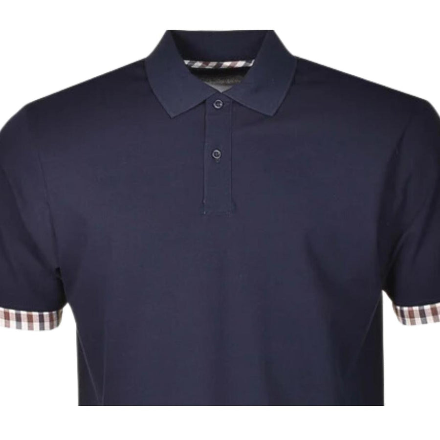 Aquascutum Active Supima Club Check Short Sleeve Polo Shirt