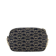 Emporio Armani Jacquard All-Over Monogram Navy Camera Bag