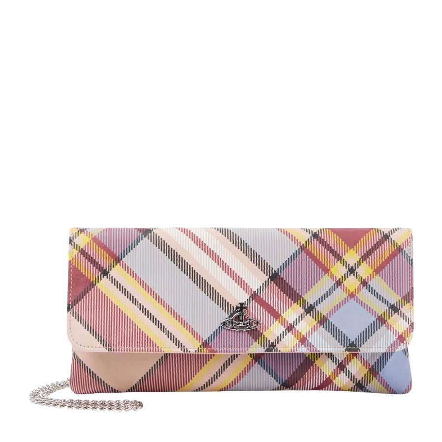 Vivienne Westwood Nubuck Tartan Leather Clutch Bag