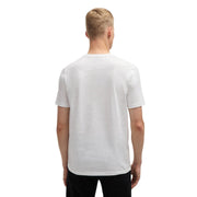 BOSS Tales Cotton Jersey Logo Patch White T-Shirt