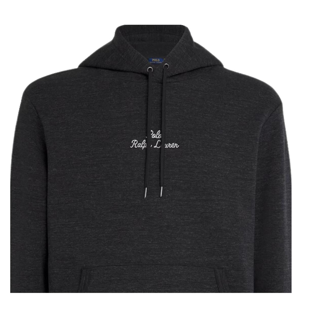 Polo Ralph Lauren Embroidered Chain-Stitched Logo Black Heather Hoodie