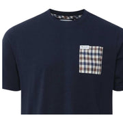 Aquascutum Active Club Check Pocket Navy T-Shirt