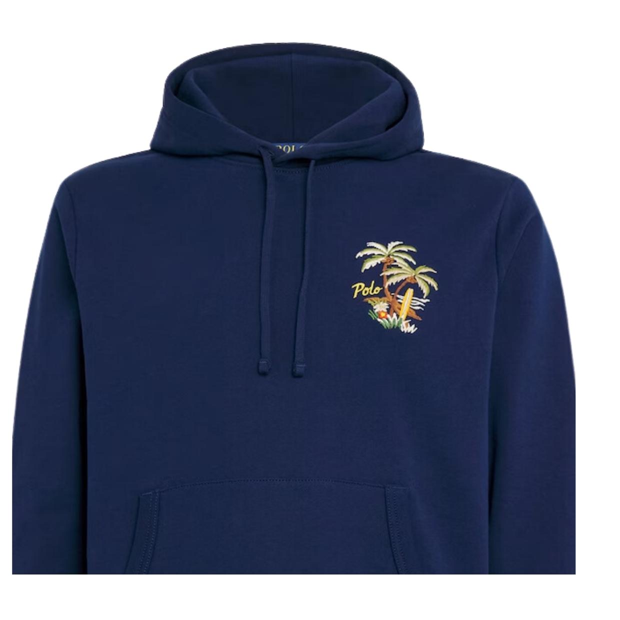 Polo Ralph Lauren Embroidered Palm Tree Blue Hoodie