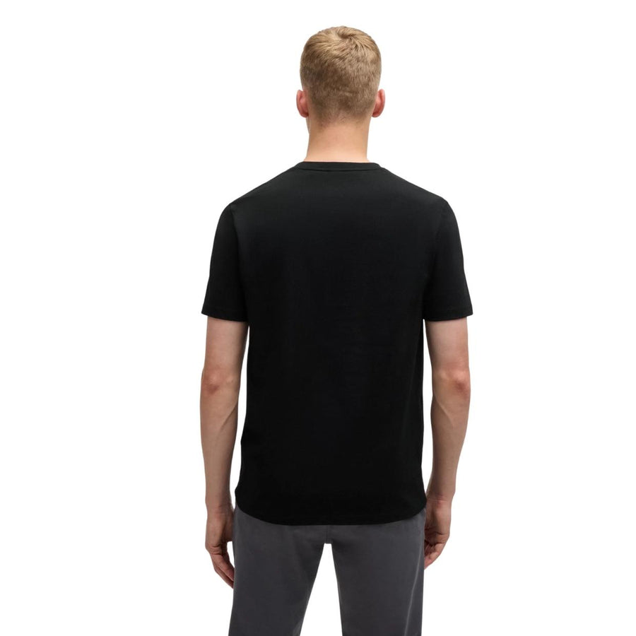 BOSS Tales Cotton Jersey Logo Patch Black T-Shirt