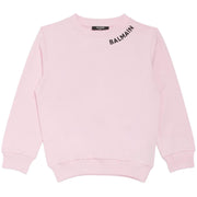 Balmain Kids Embroidered Logo Pink Sweatshirt