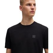 BOSS Tales Cotton Jersey Logo Patch Black T-Shirt