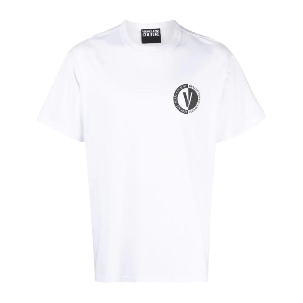 Versace Jeans Couture Emblem Logo White T-Shirt – Retro Designer Wear