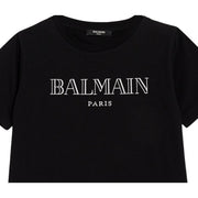 Balmain Kids Printed Logo Black T-Shirt