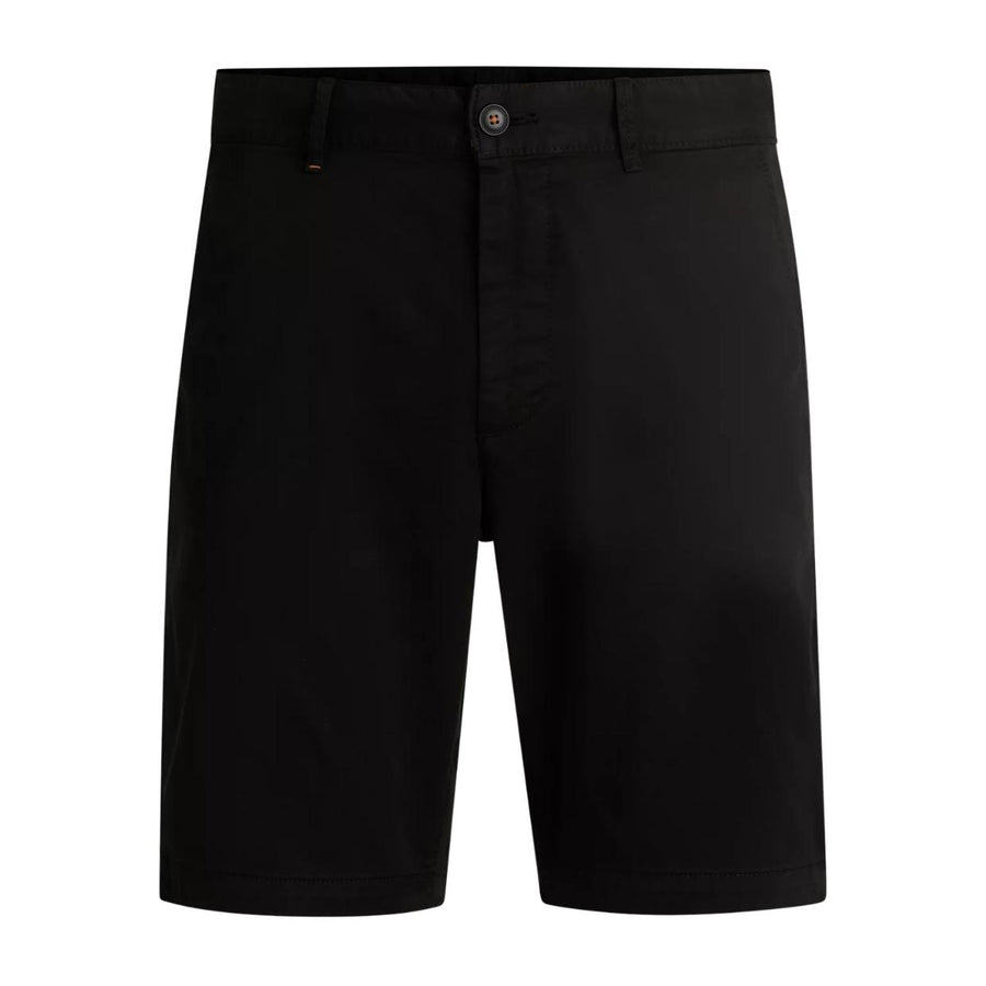 BOSS Stretch Cotton Twill Slim Fit Black Chino Shorts