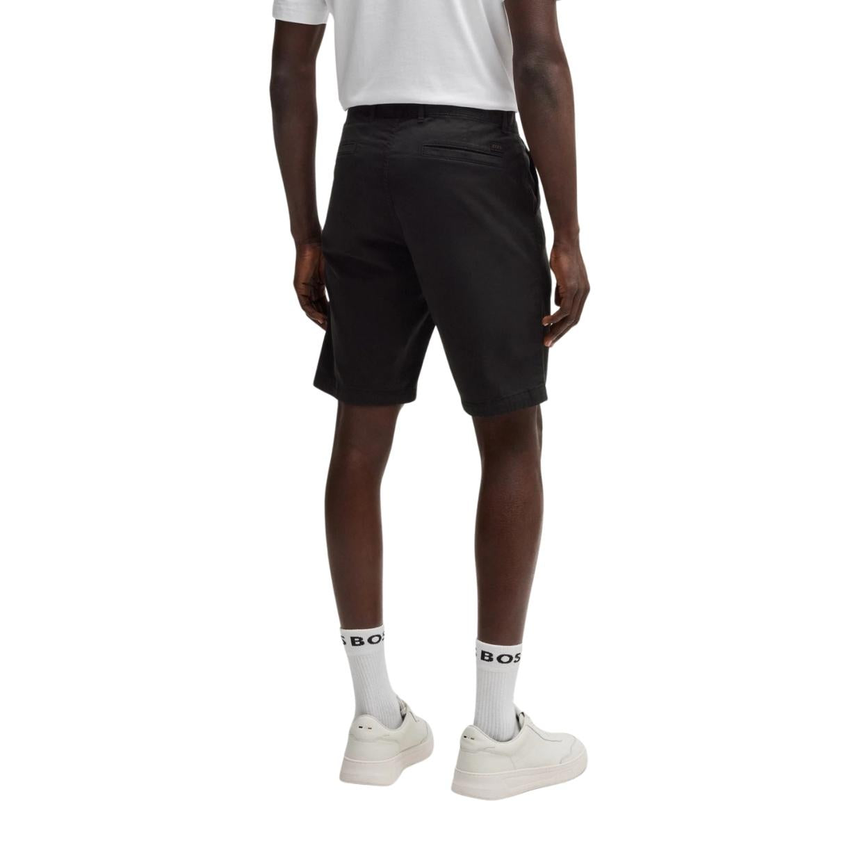 BOSS Stretch Cotton Twill Slim Fit Black Chino Shorts