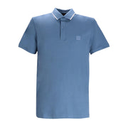 BOSS Logo Patch Passertip Blue Polo Shirt