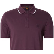 BOSS Logo Patch Passertip Purple Polo Shirt