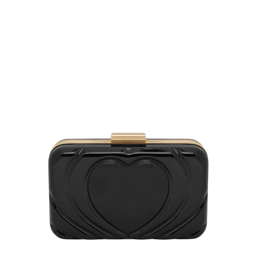 Love Moschino Heart Logo Black Clutch Bag