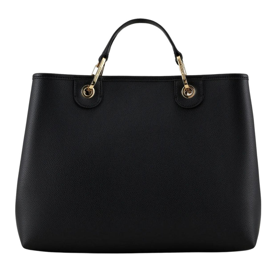 Emporio Armani Medium MyEA Logo Black Tote Bag