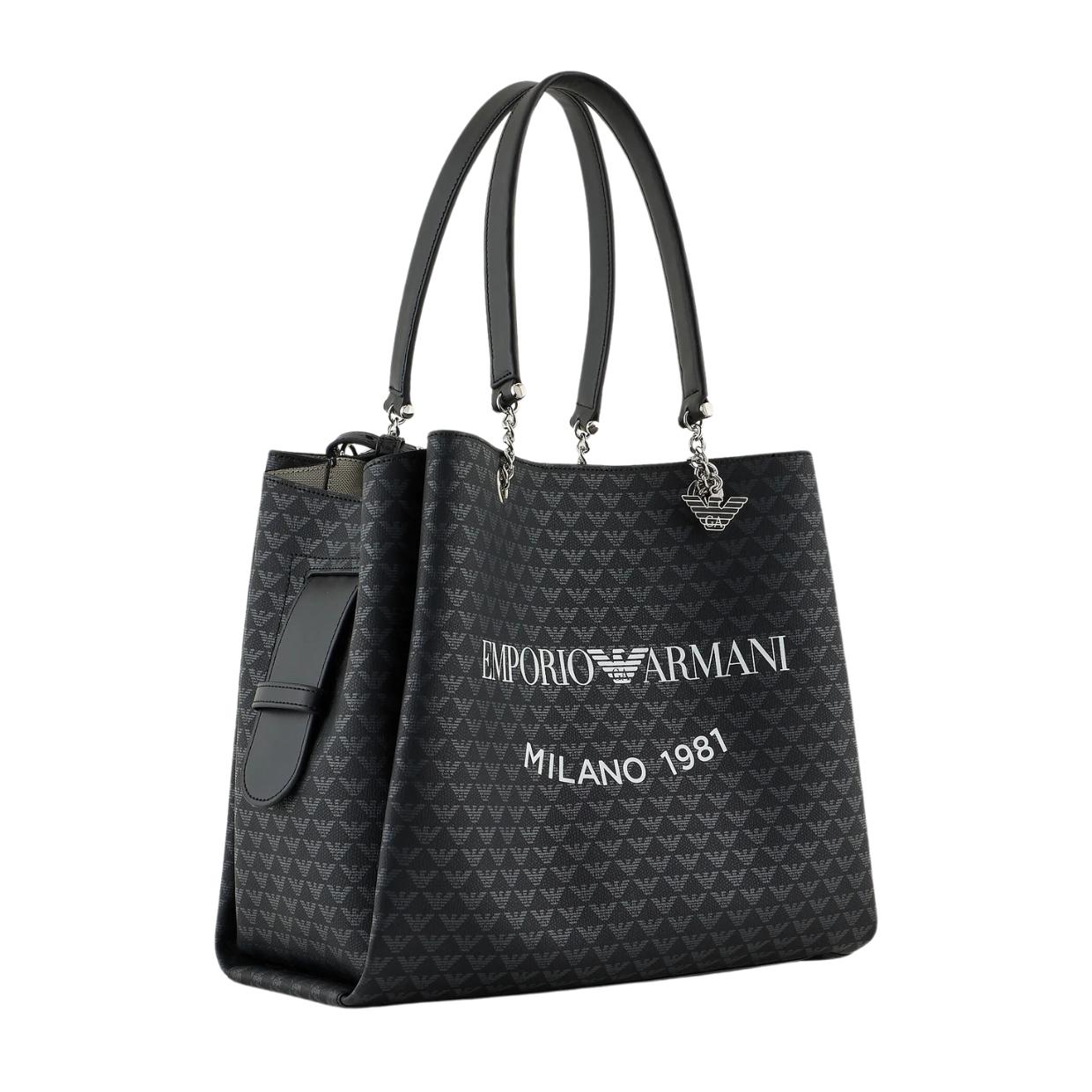 Armani black tote bag best sale