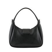 Emporio Armani Eagle Buckle Mini Leather Black Hobo Bag