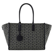 Emporio Armani All-Over Monogram Print Black Medium Shopper Bag