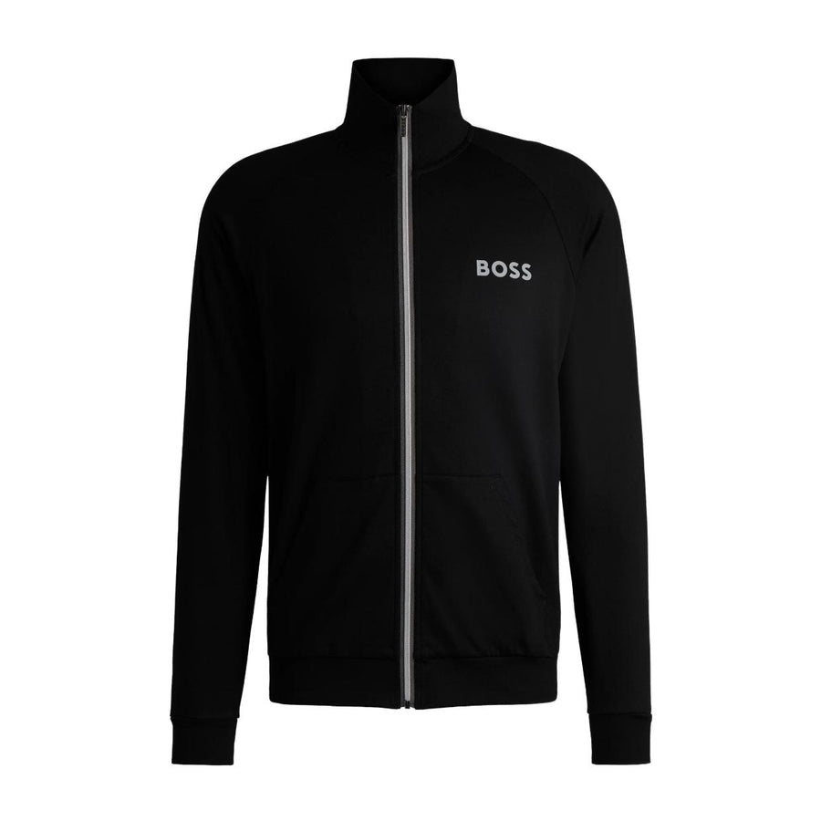 BOSS Print Logo Black Zip-Up Tracksuit Jacket