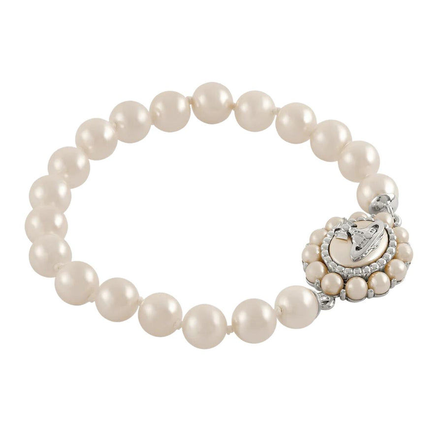 Vivienne Westwood Amaya Platinum/Creamrose Large Pearl Bracelets