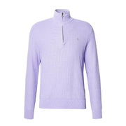 Polo Ralph Lauren Mesh-Knit Half Zip Purple Sweater