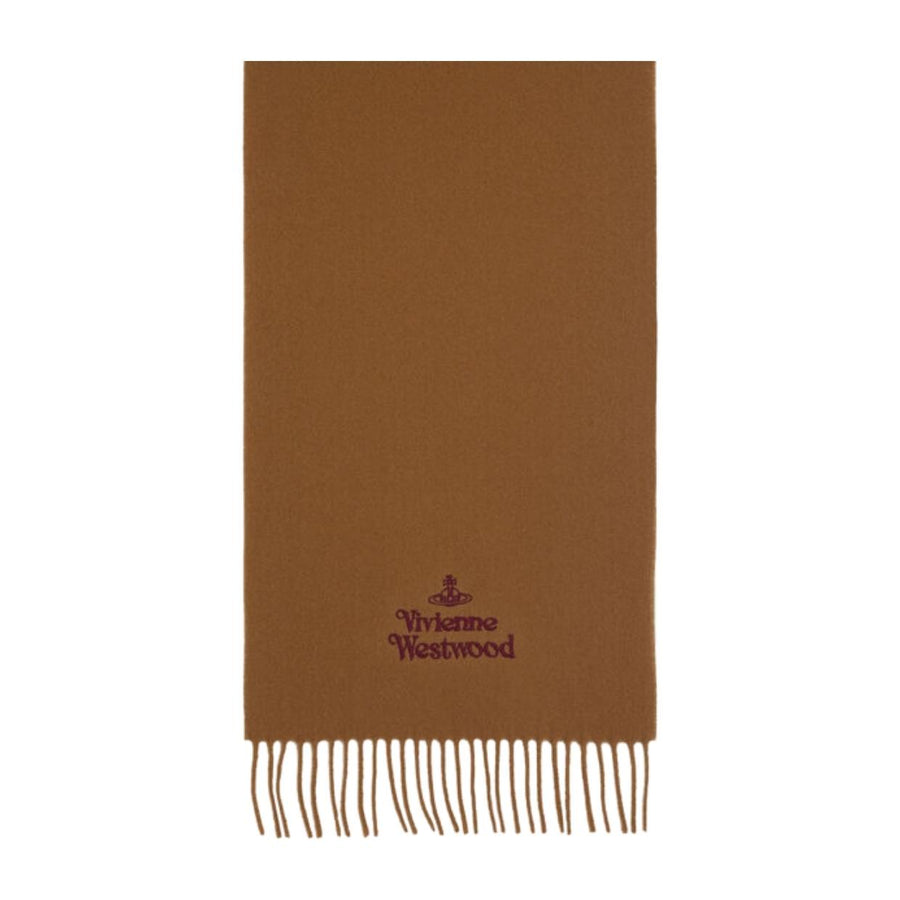 Vivienne Westwood Embroidered Logo Camel Scarf