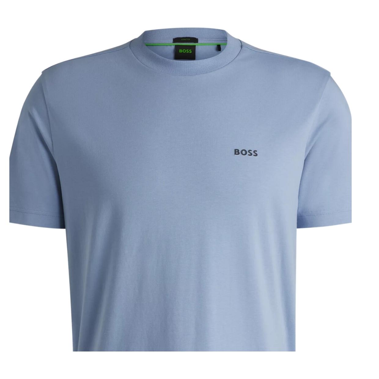 BOSS Contrast Logo Light Blue T-Shirt