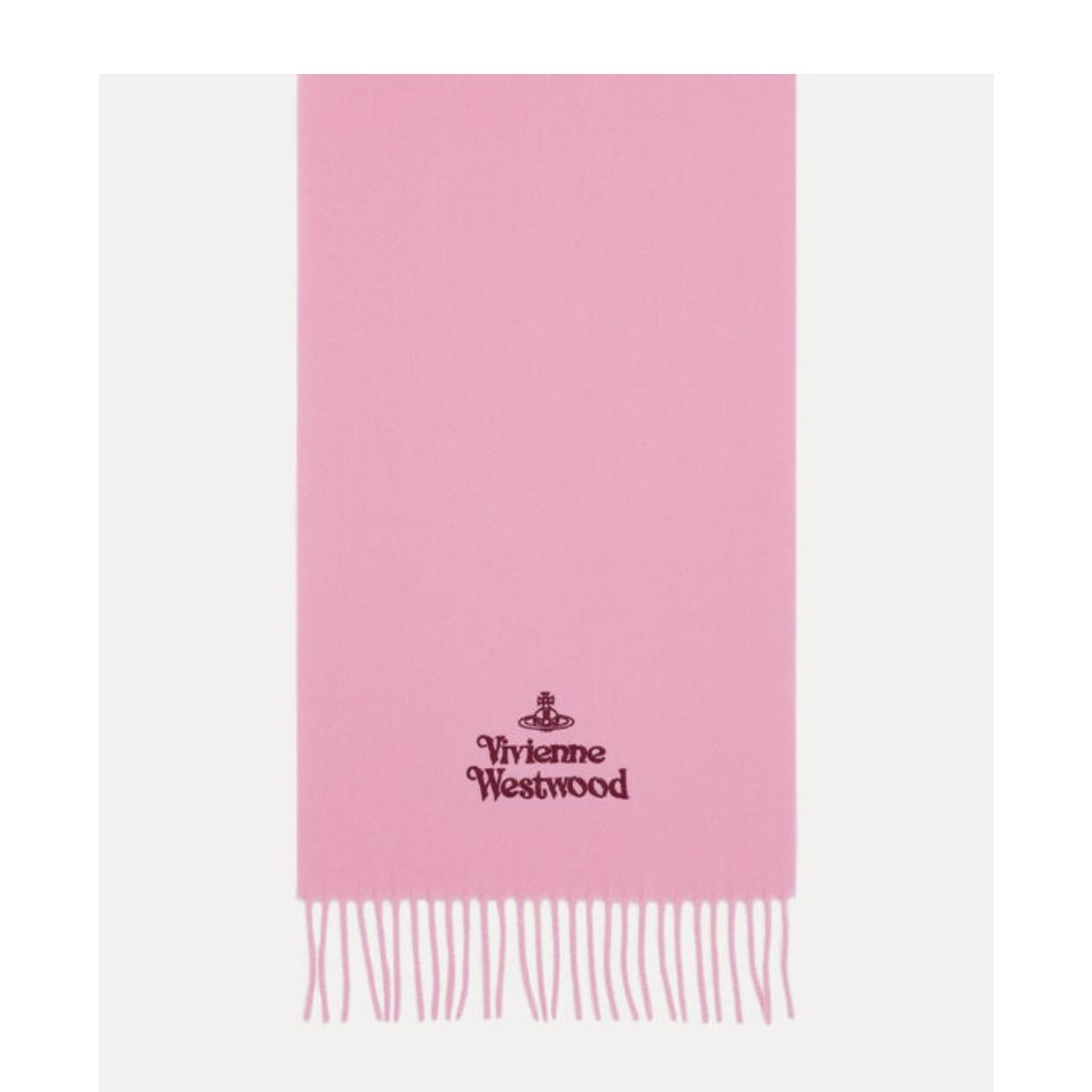 Vivienne Westwood Embroidered Logo Pink Scarf