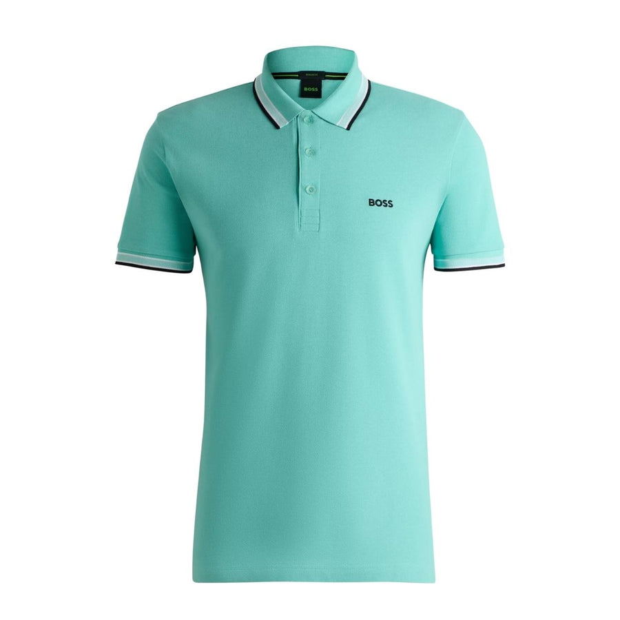 BOSS Logo Paddy Turquoise Polo Shirt