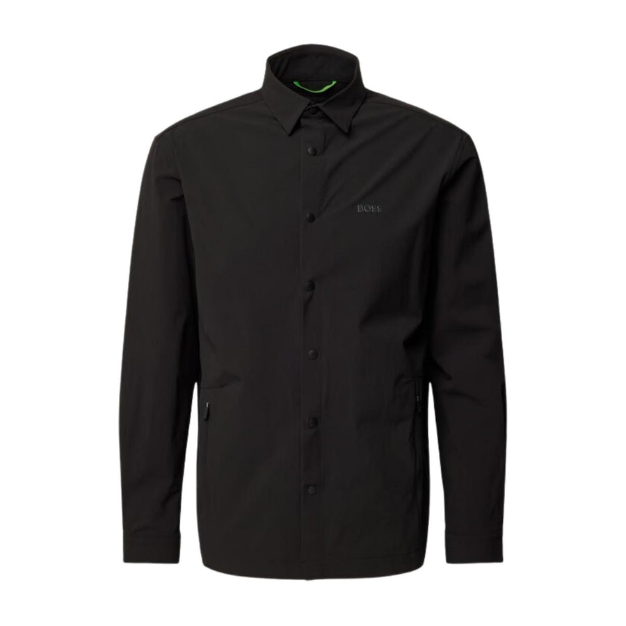 BOSS Relaxed Fit Basin Tech Black Overshirt