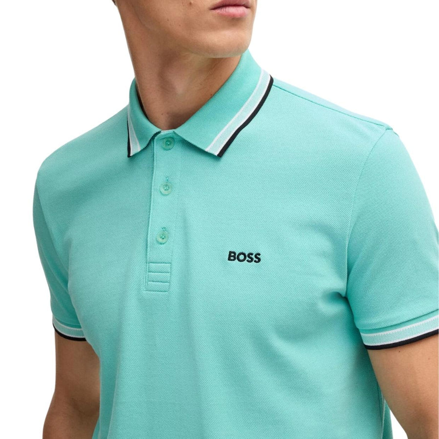 BOSS Logo Paddy Turquoise Polo Shirt