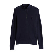 Tommy Hilfiger Navy Pure Cotton Half Zip Sweatshirt