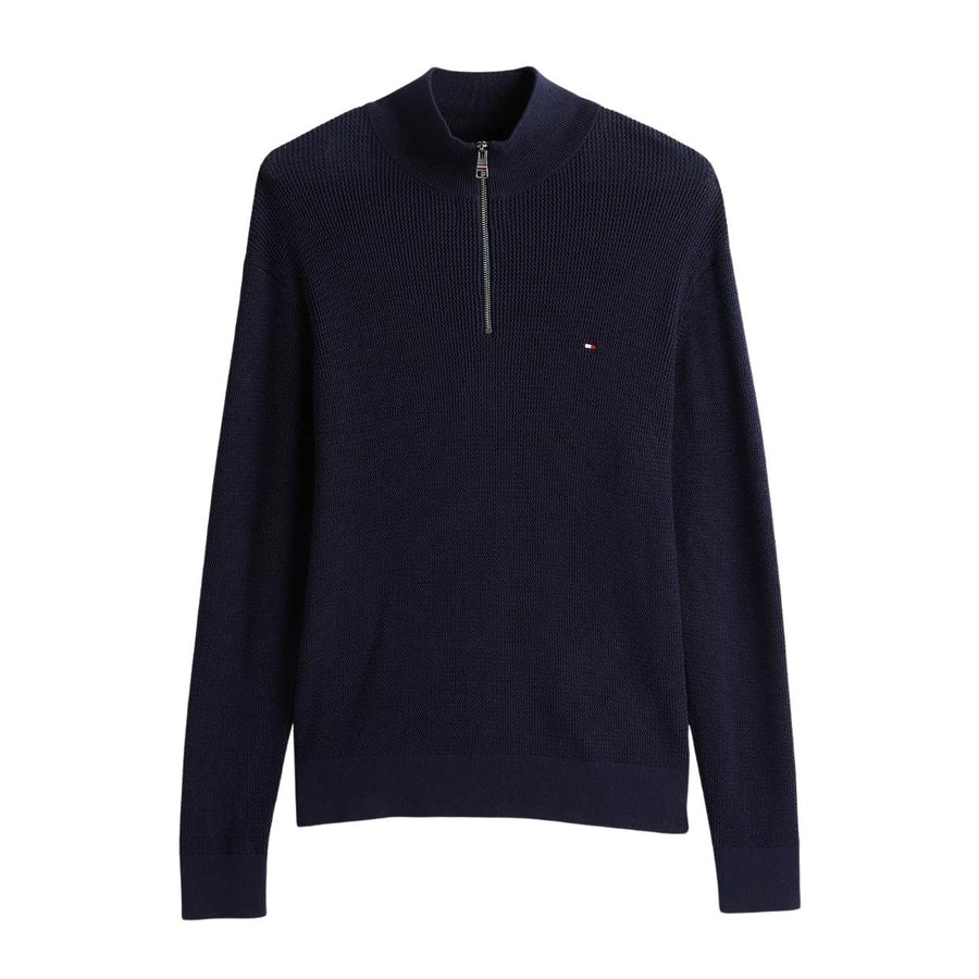 Tommy Hilfiger Navy Pure Cotton Half Zip Sweatshirt