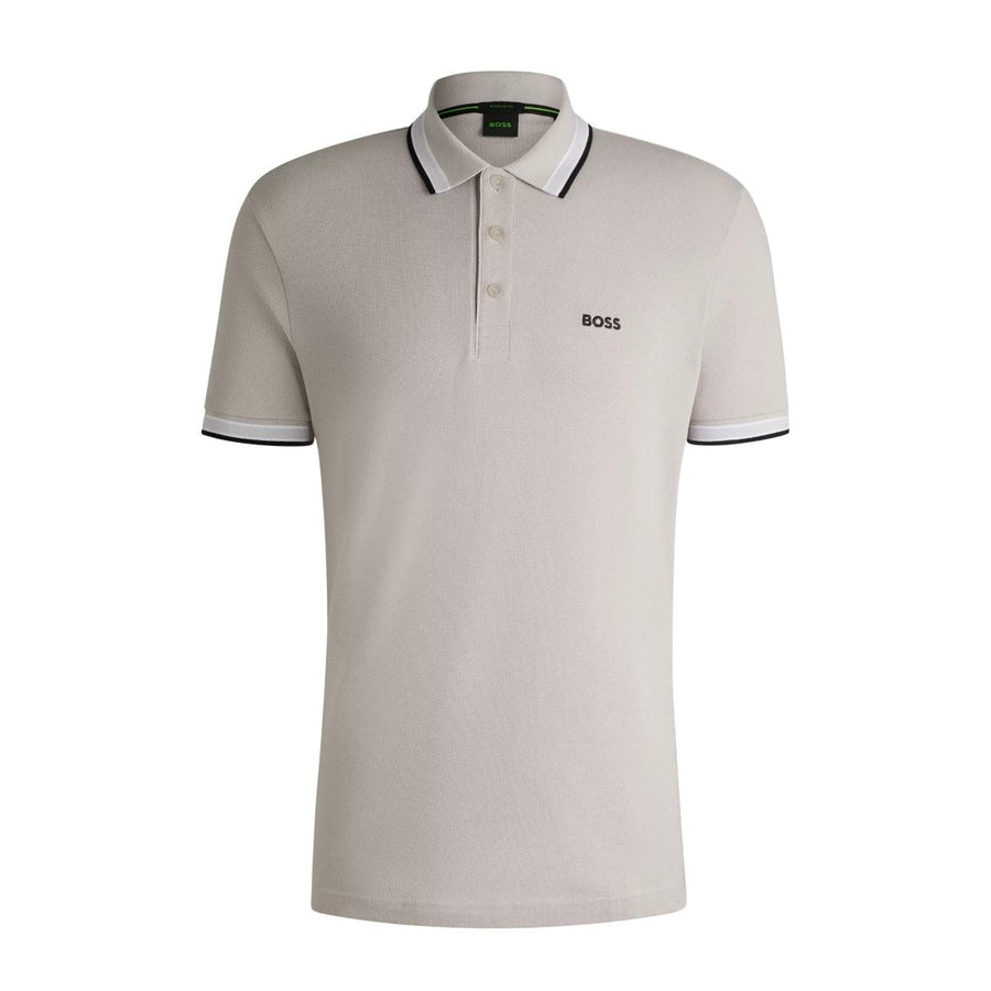 BOSS Logo Paddy Light Grey Polo Shirt