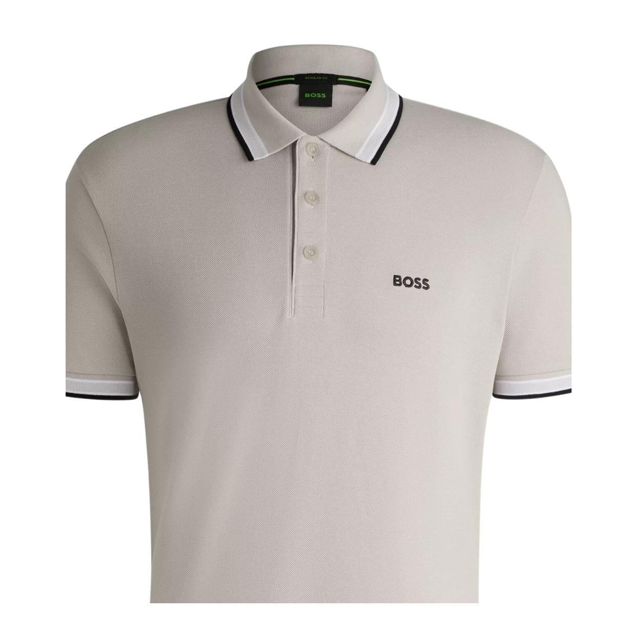 BOSS Logo Paddy Light Grey Polo Shirt