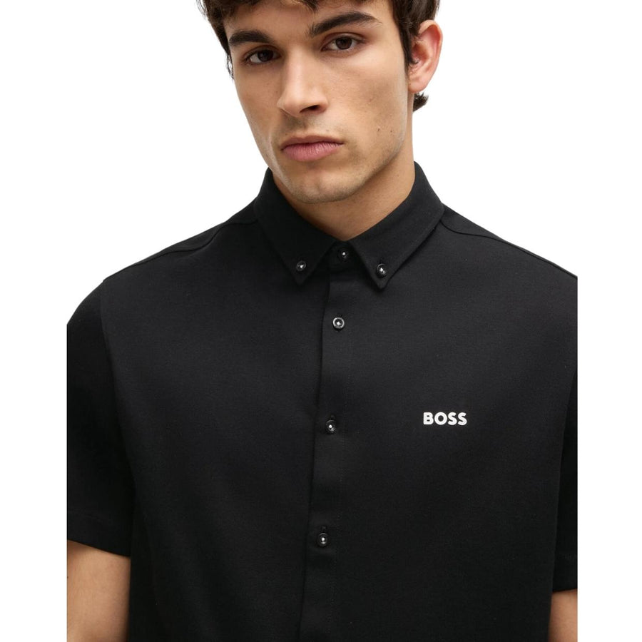 BOSS B Motion Regular Fit Short Sleeve Black Shirt