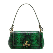 Vivienne Westwood Python Snake Leather Green Medium Hazel Handbag