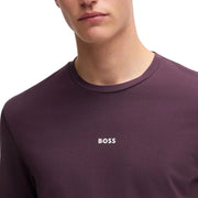 BOSS Printed Logo TChup Relaxed Fit Dark Purple T-Shirt