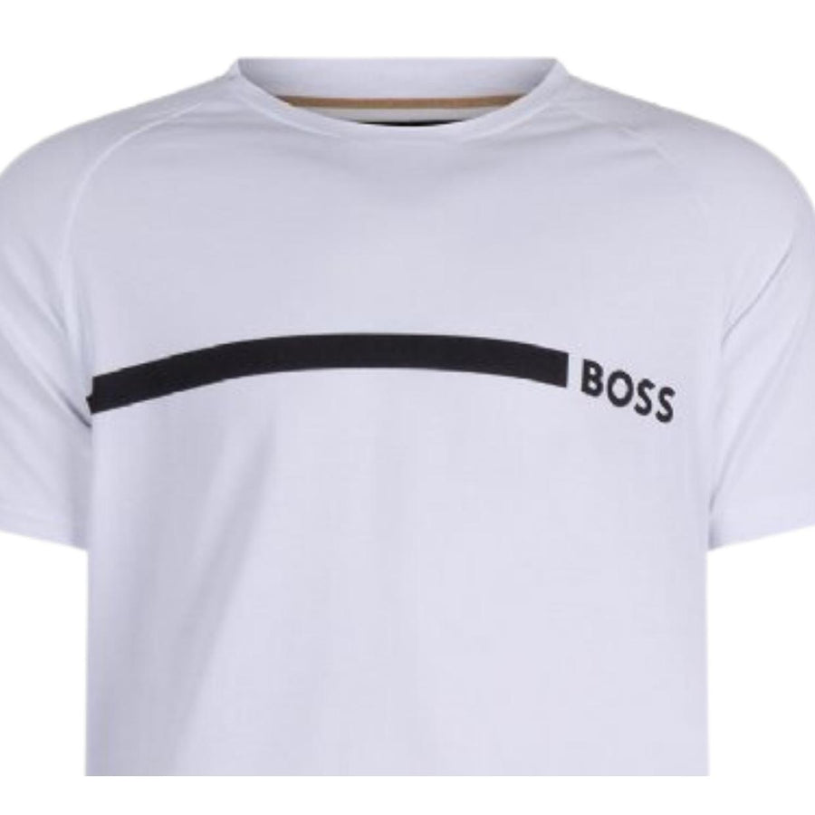 BOSS Slim Fit Contrast Logo White T-Shirt