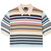 Paul Smith Ecru Multi-Stripe Merino Wool Polo Shirt