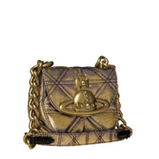 Vivienne Westwood Gold Quilted Re-Lurex Jodie Saddle Bag