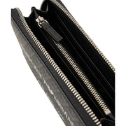 Emporio Armani All-Over Eagle Black Zip-Around Wallet