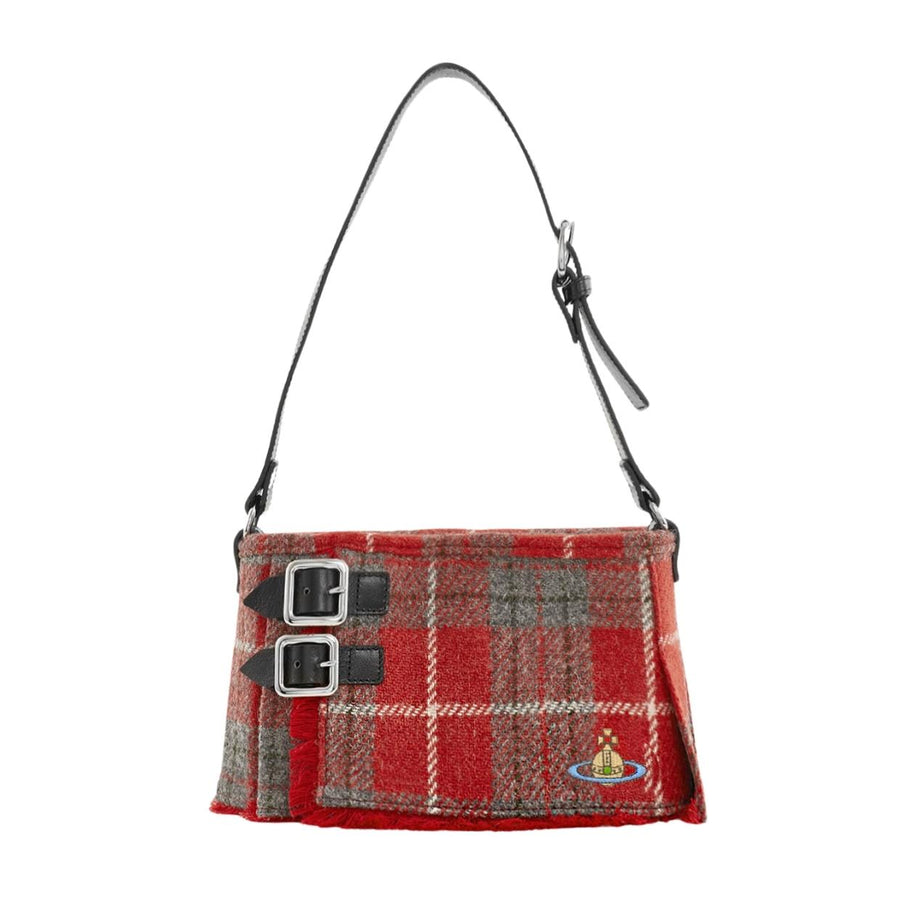 Vivienne Westwood Harris Tweed Tartan Kilt Heather Shoulder Bag