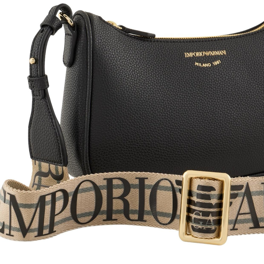 Emporio Armani Print Logo Black Baguette Bag