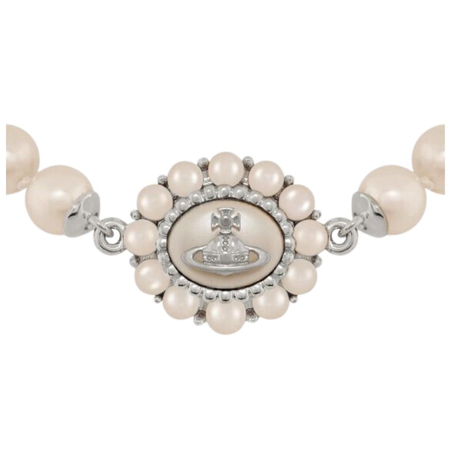 Vivienne Westwood Amaya Platinum/Creamrose Large Pearl Necklace