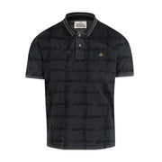 Vivienne Westwood Grey Overdye Logo Grid Polo Shirt