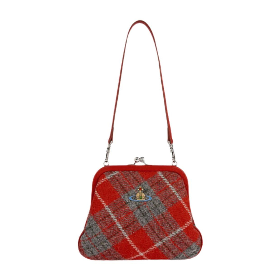 Vivienne Westwood Harris Tweed Tartan Kilt Red Clutch