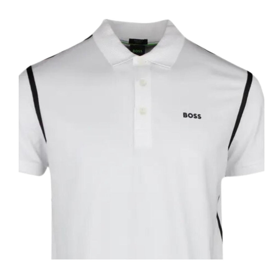 BOSS Paddy Tape White Polo Shirt