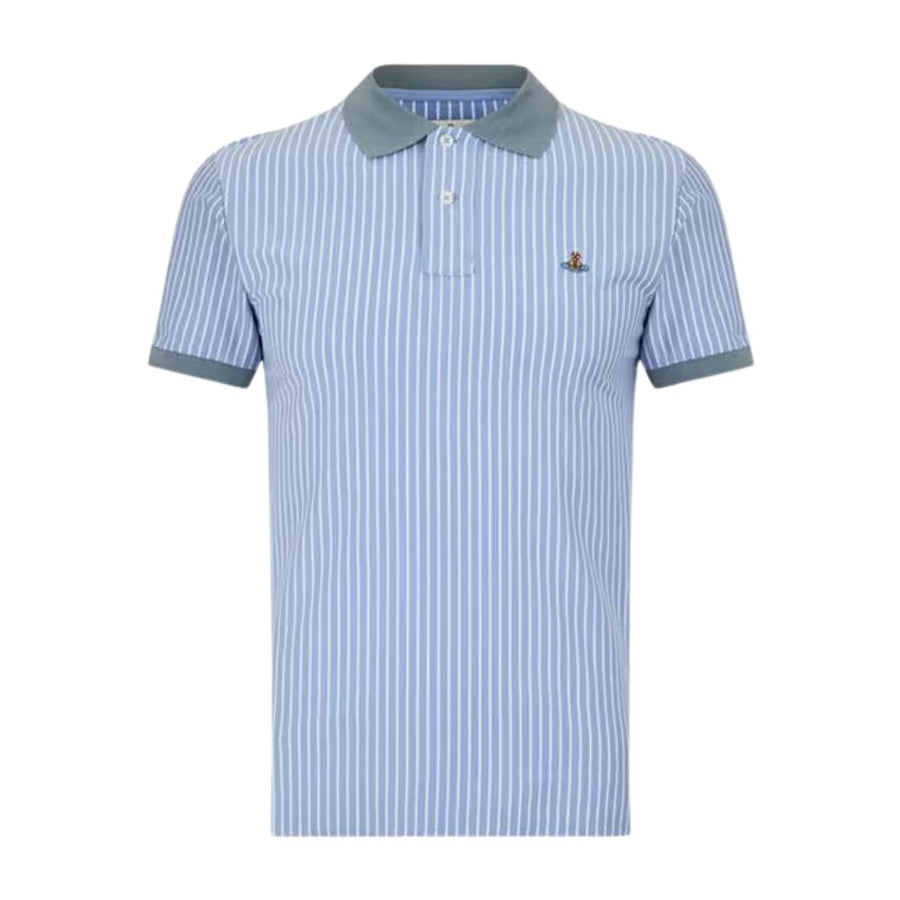 Vivienne Westwood White & Blue Stripe Polo Shirt